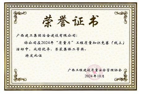 【喜訊】冶建公司獲廣西質(zhì)安協(xié)會(huì)通報(bào)表?yè)P(yáng)