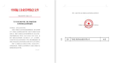 16星！冶建公司履約能力和信用表現(xiàn)良好
