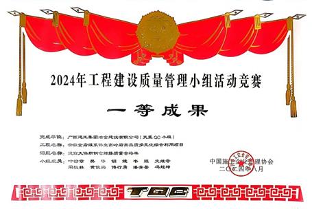 【喜訊】冶建公司二項(xiàng)QC成果榮獲國家級(jí)獎(jiǎng)項(xiàng)